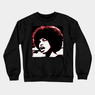 Angela Davis - Stylized Black and White Crewneck Sweatshirt